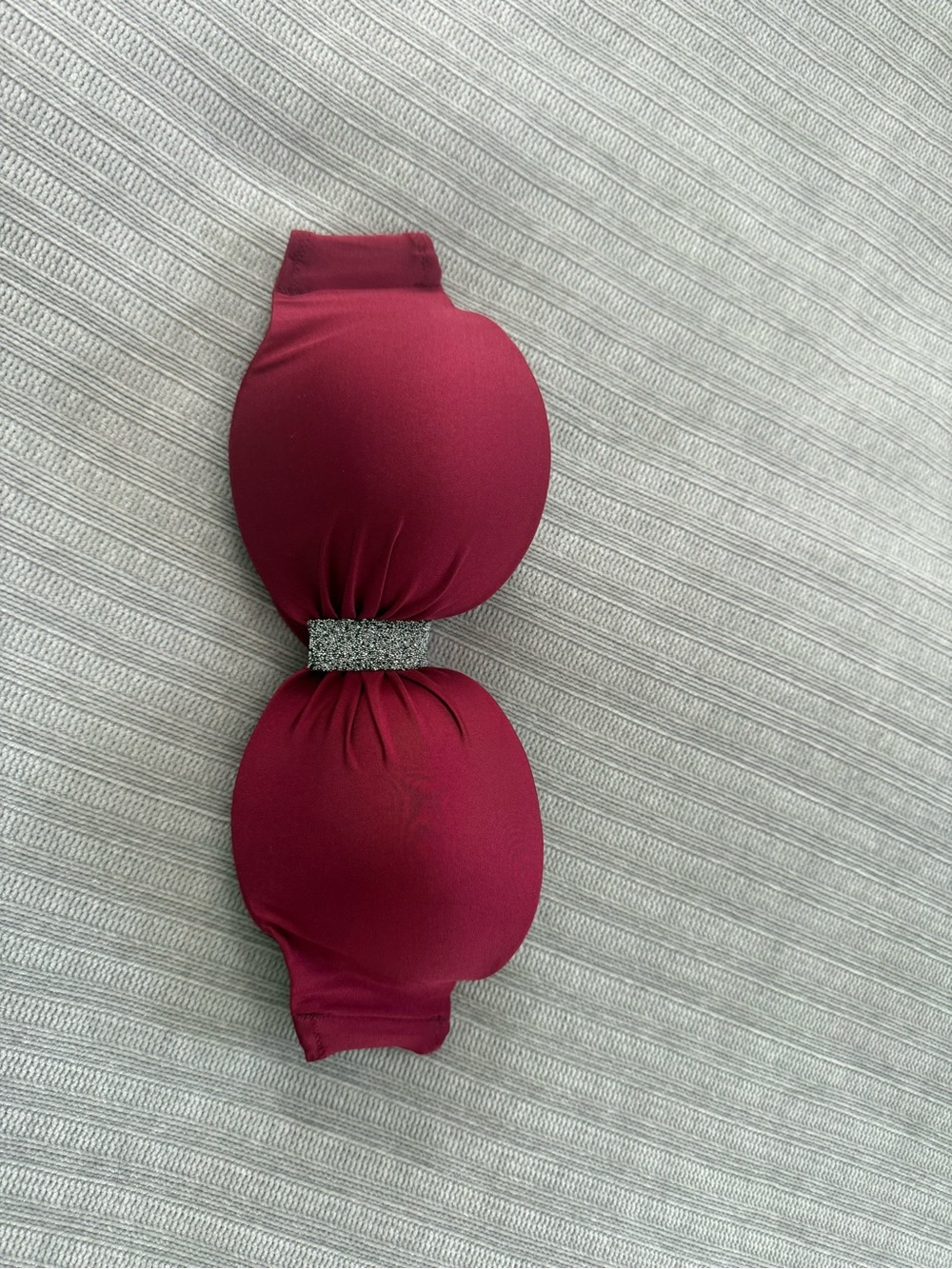 Strapless Bandeau Bikini Top in Deep Berry size 34c w/ straps